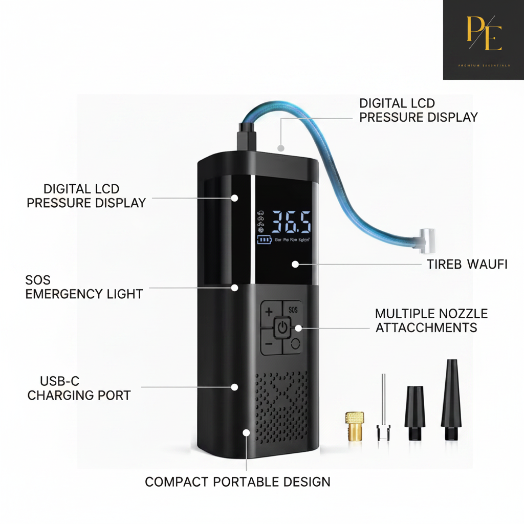 Portable pump with digital gauge