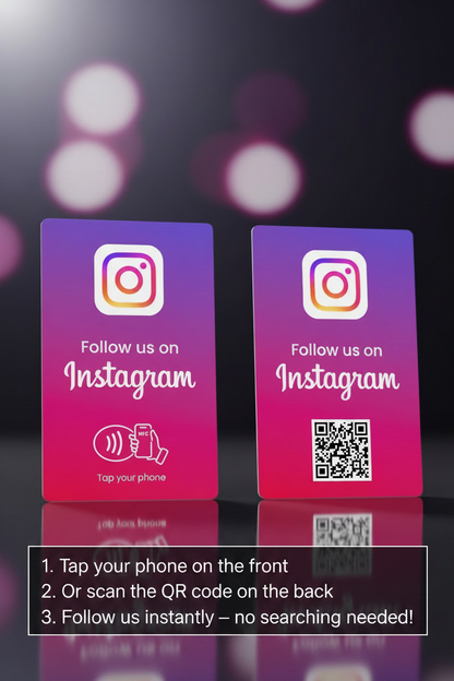 Instagram Follow NFC Card with Instructions